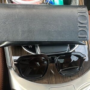 Dior Black Leather Sunglasses Case